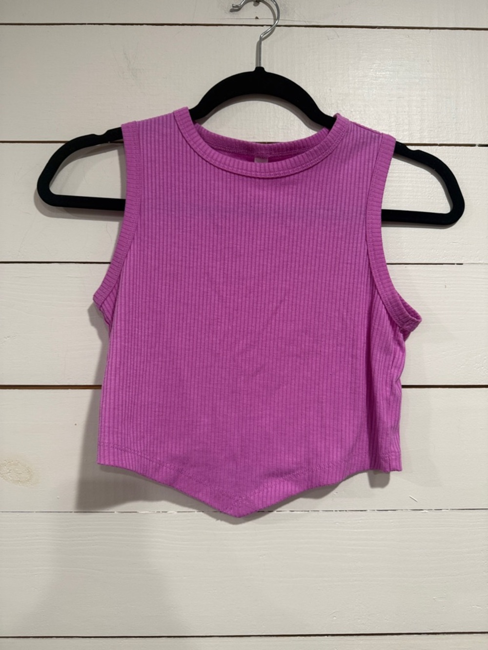 Zenana Outfitters Ribbed Crop Tank Top - Bright Magenta